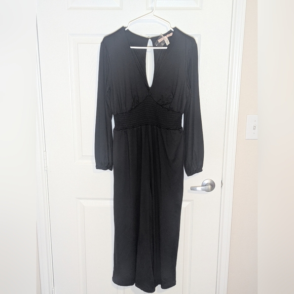 Hutch Dresses & Skirts - Hutch Black Long Sleeve Smocked Waist Wide Leg Romper NWT Size M